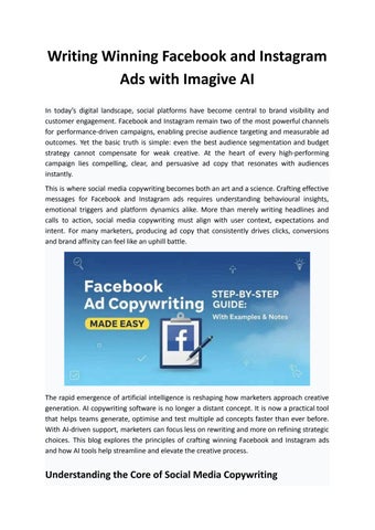 Writing Winning Facebook and Instagram Ads with Imagive AI