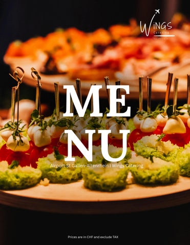 Catering Menu Airport St.Gallen-Altenrhein by Wings Catering