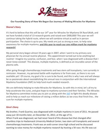 Miracles for Myeloma 5K Founding Story