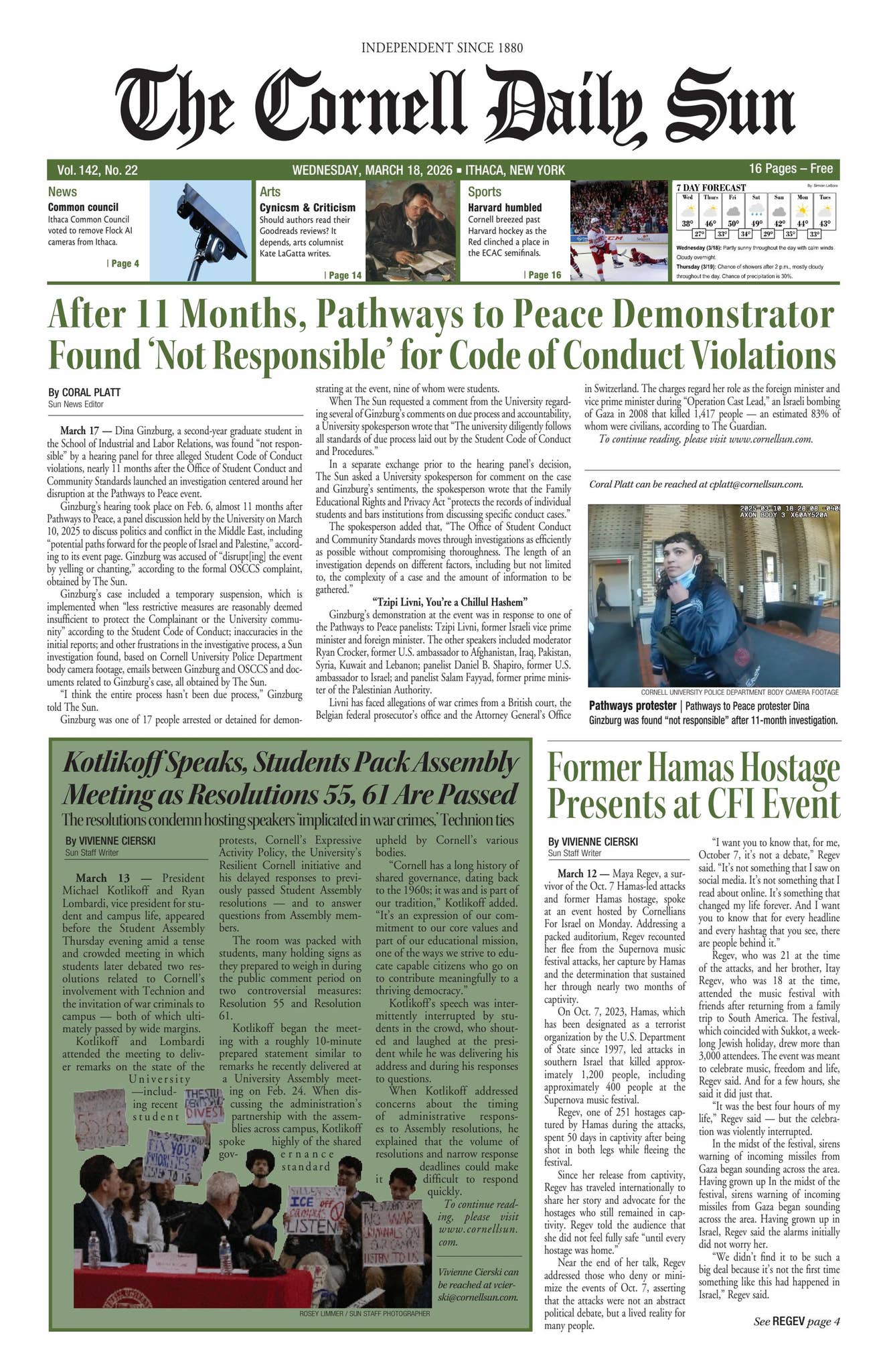 3-18-26 entire issue hi res by The Cornell Daily Sun - Issuu