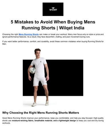 5 Mistakes to Avoid When Buying Mens Running Shorts _ Wilqet India