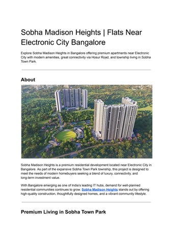 Sobha Madison Heights