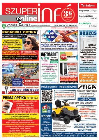 Csorna-Kapuvár Szuperinfó 12. hét