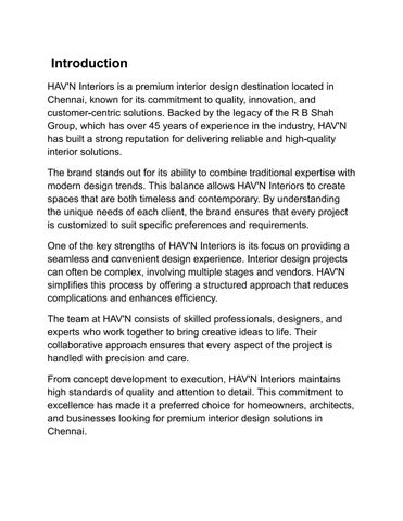 HAV'N Interiors – Innovative Interior Design & Premium Solutions by ...