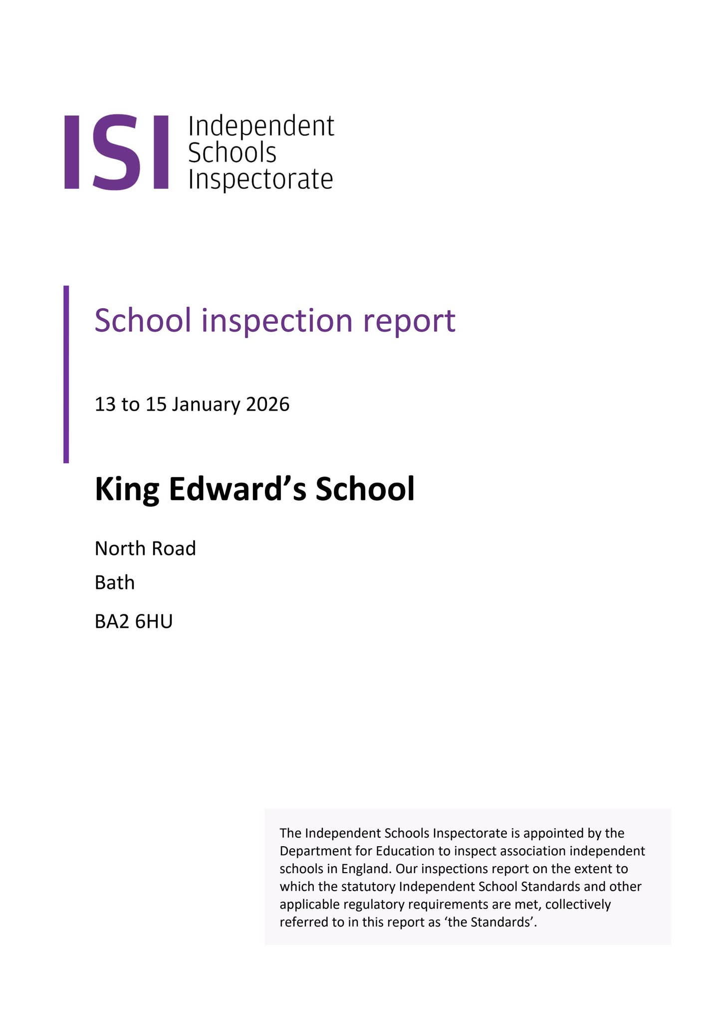 ISI Report 2026 - King Edward's School, Bath by King Edward's School ...