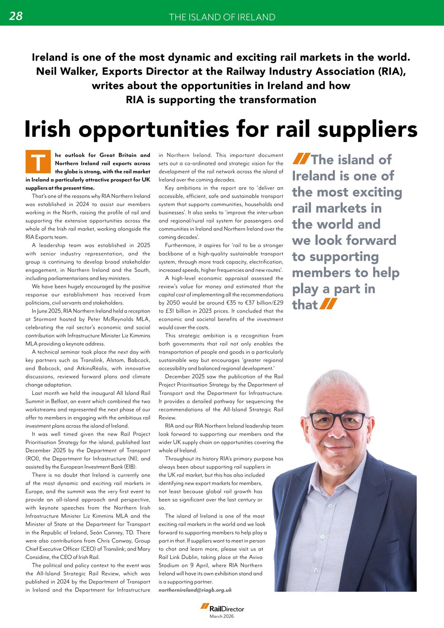 Ian Rashbrook Network Rail Rail Director March 2026 by Rail Business Daily - Issuu