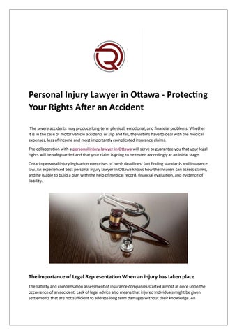 Strategic Advocacy Personal Injury Lawyer in Ottawa