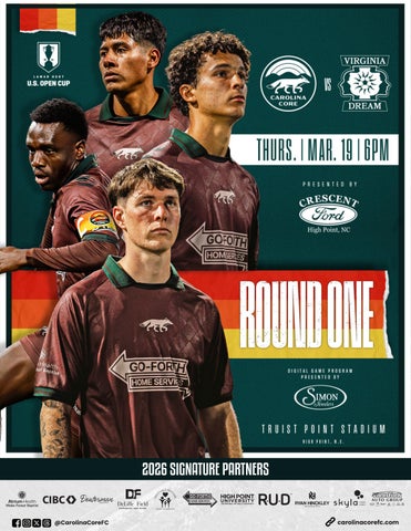 CAROLINA CORE FC DIGITAL GAME PROGRAM - vs. Virginia Dream FC, March 19, 2026