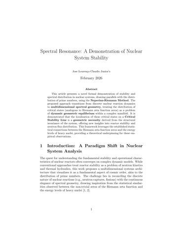 Spectral Resonance: A Demonstration of Nuclear System Stability