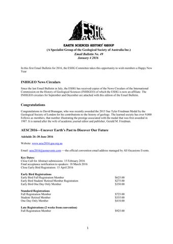 ESHC Email bulletin 49