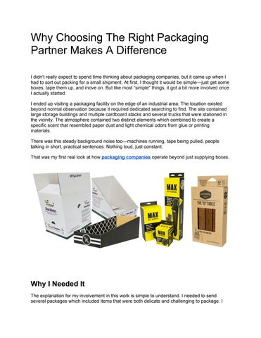 Why Choosing The Right Packaging Partner Makes A Difference