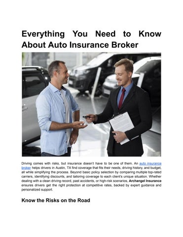Everything You Need to Know About Auto Insurance Brokers