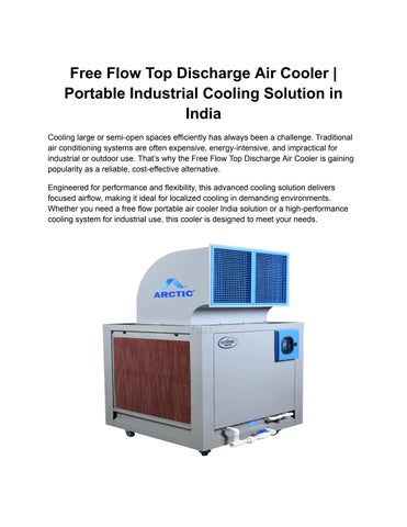 Free Flow Top Discharge Air Cooler _ Portable Industrial Cooling Solution in India