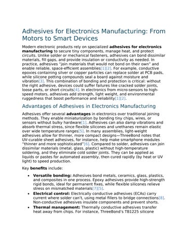 Adhesives for Electronics Manufacturing_ From Motors to Smart Devices