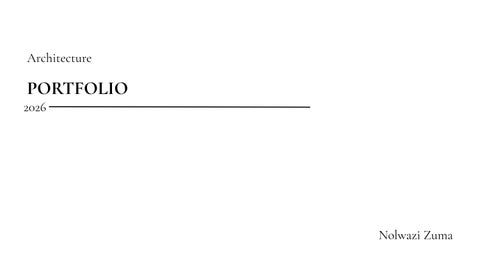 Architecture portfolio 2026