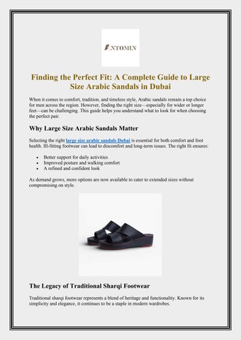 Finding the Perfect Fit A Complete Guide to Large Size Arabic Sandals in Dubai