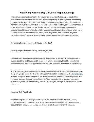 How Many Hours a Day Do Cats Sleep on Average