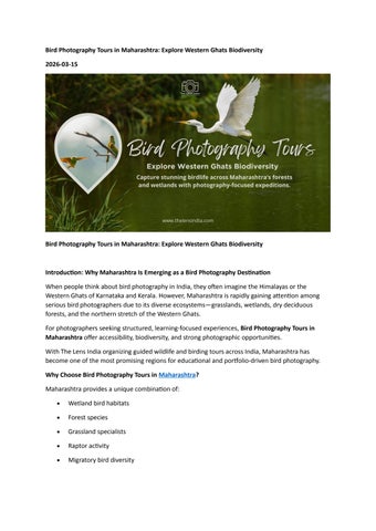 Bird Photography Tours in Maharashtra
