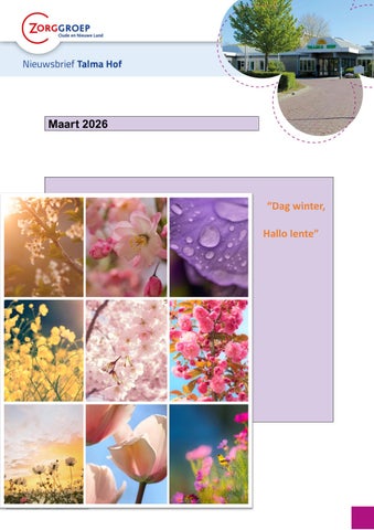Locatienieuwsbrief Talma Hof