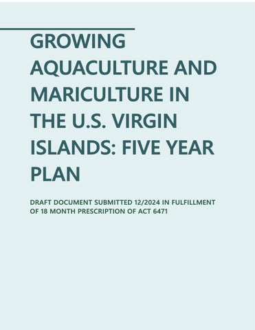 Growing Aquaculture and Mariculture in the USVI: 5-Year Plan