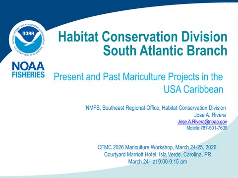 Present and Past Mariculture Projects in the U.S. Caribbean