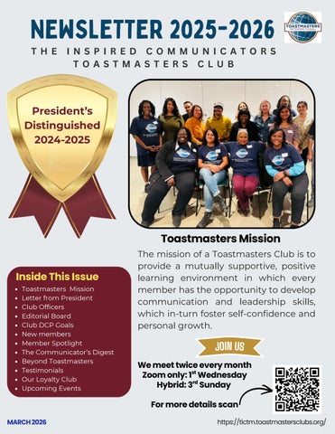 Newsletter - TIC Toastmasters-March 2026