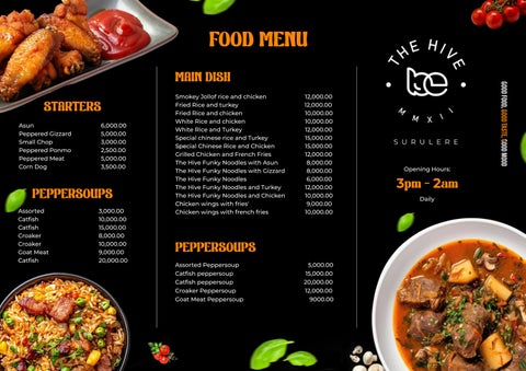 Hive Menu by Toluwanimi Moses - Issuu