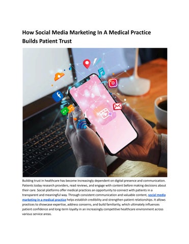 How Social Media Marketing In A Medical Practice Builds Patient Trust