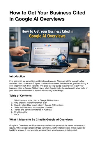 How to Get Your Business Cited in Google AI Overviews 