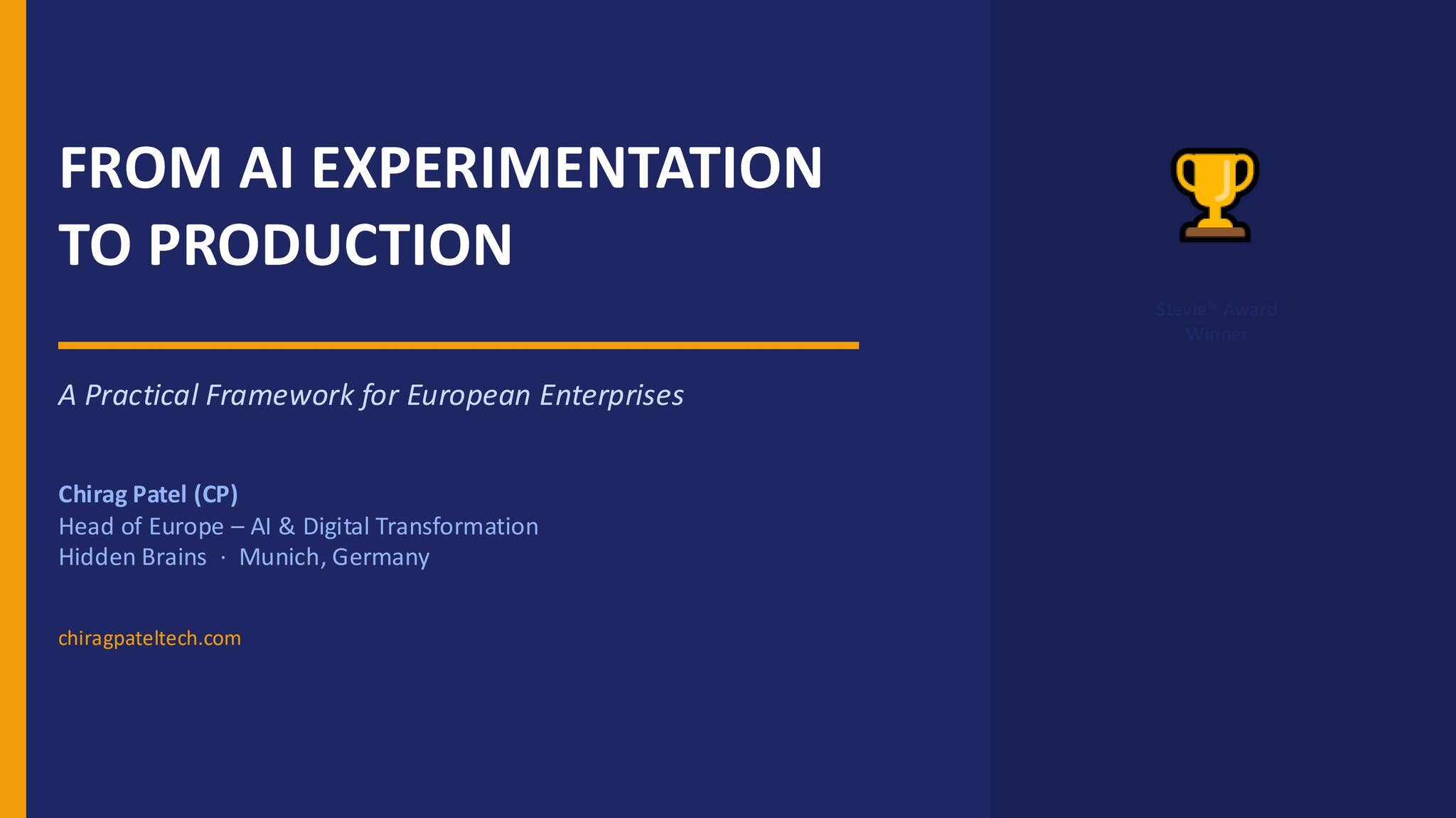 From AI Experimentation to Production: A Framework for European ...