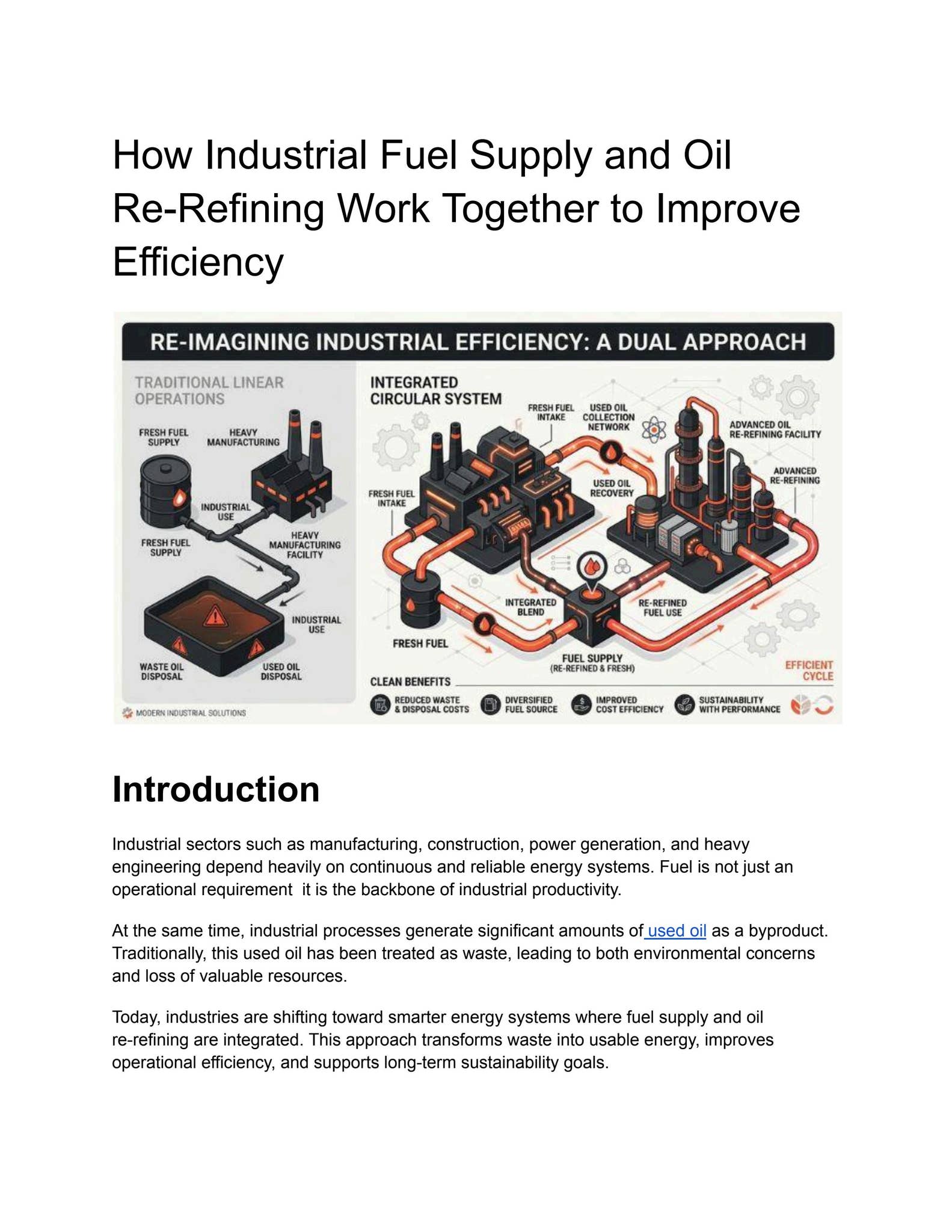 How Industrial Fuel Supply and Oil Re-Refining Work Together to Improve ...