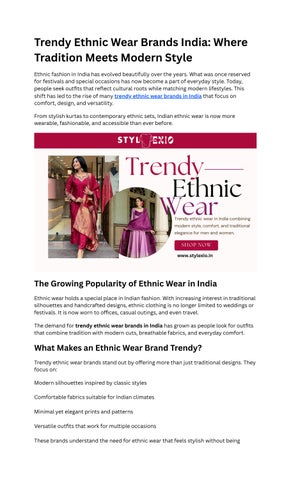  Trendy Ethnic Wear Brands India | Modern & Comfortable Ethnic Fashion