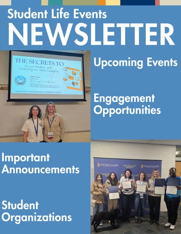 Student Life Events Newsletter 3.23.26