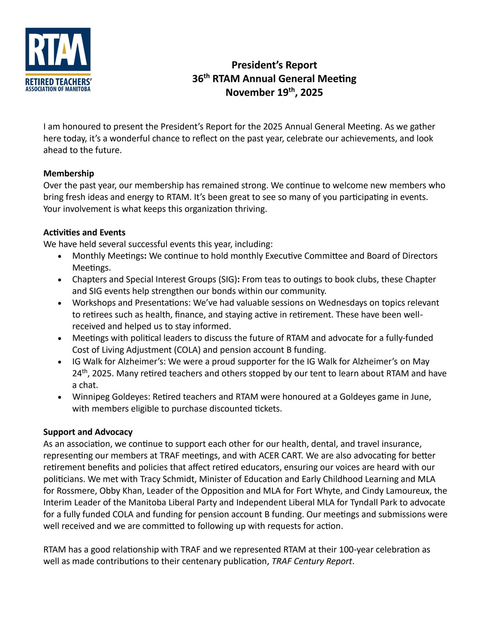President's Report by retiredteachers - Issuu