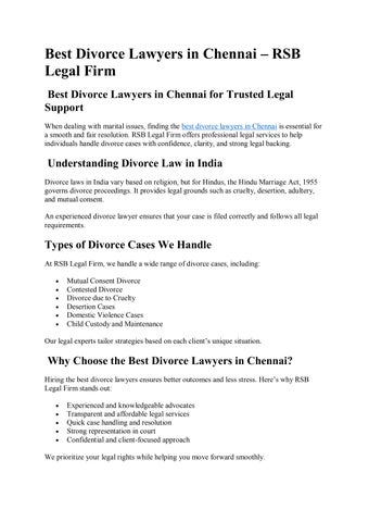 Best Divorce Lawyers in Chennai