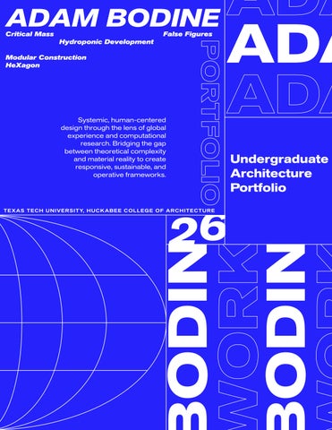 Adam Bodine - Undergraduate Architecture Portfolio 2026