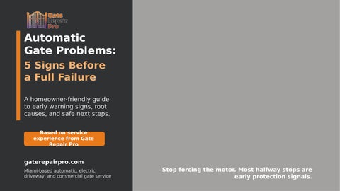 5 Signs Before Automatic Gate Failure