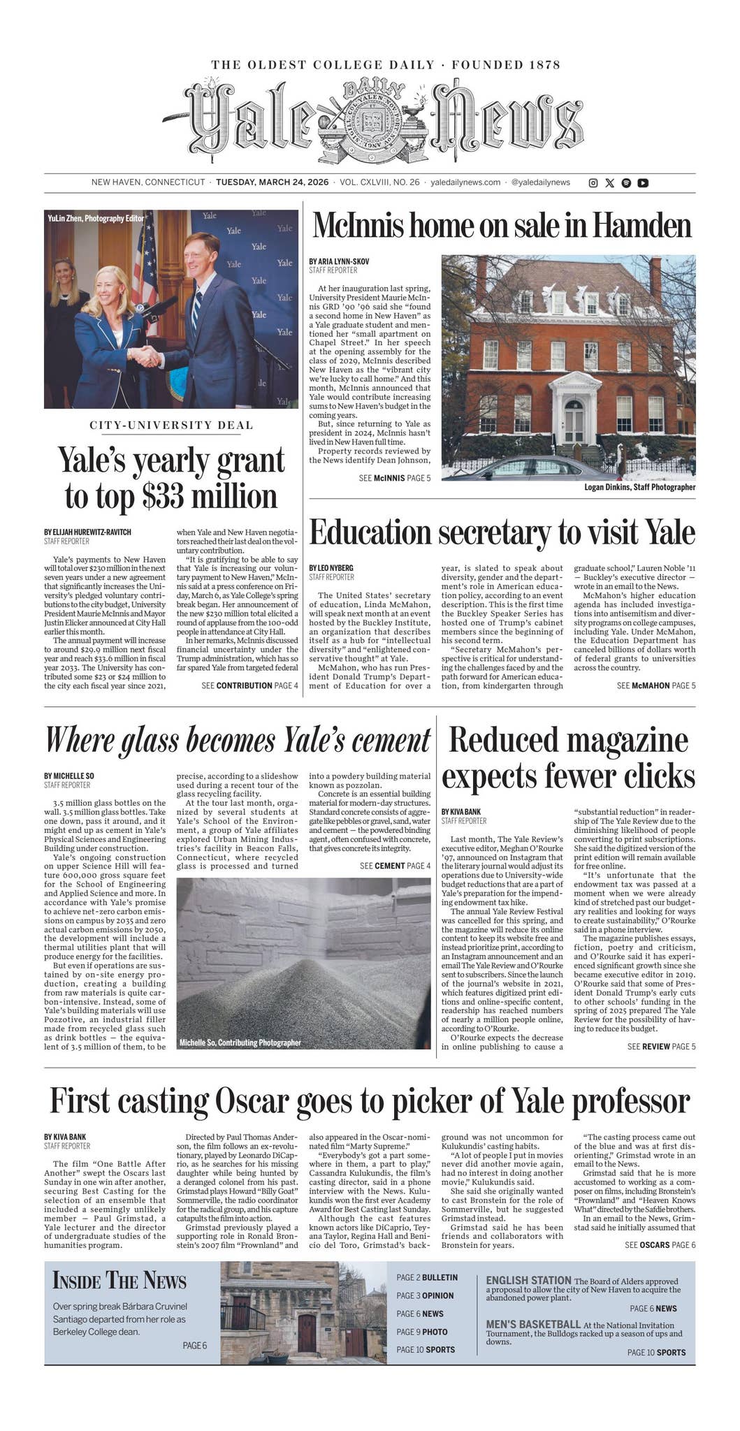 Yale Daily News — March 24, 2026 by Yale Daily News - Issuu
