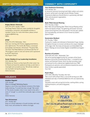 Beth Tfiloh Dahan Community School & Congregation 灯饰目录 · Bulletin 春季 26 - pages 第 16 页