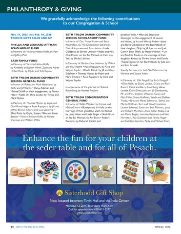 Beth Tfiloh Dahan Community School & Congregation 灯饰目录 · Bulletin 春季 26 - pages 第 22 页
