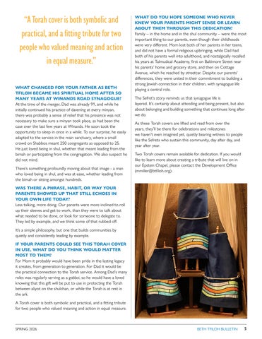 Beth Tfiloh Dahan Community School & Congregation 灯饰目录 · Bulletin 春季 26 - pages 第 5 页