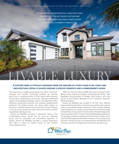 SRQ Magazine | April 2026: Homes by Westbay Brandstory