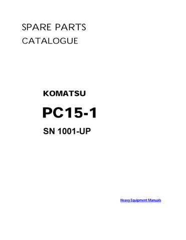 PC15-1 Komatsu (Jpn) Crawler Excavator Parts Manual
