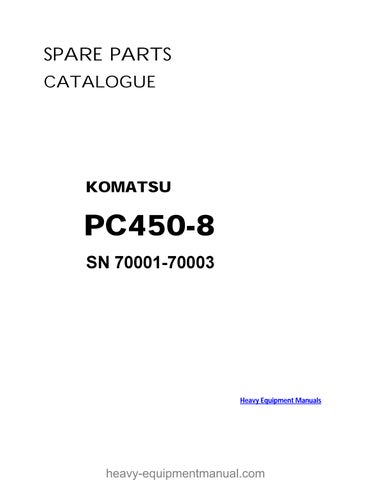 PC450-8 Komatsu Hydraulic Excavator Parts Manual
