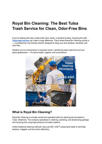 Royal Bin Cleaning_ The Best Tulsa Trash Service for Clean, Odor-Free Bins