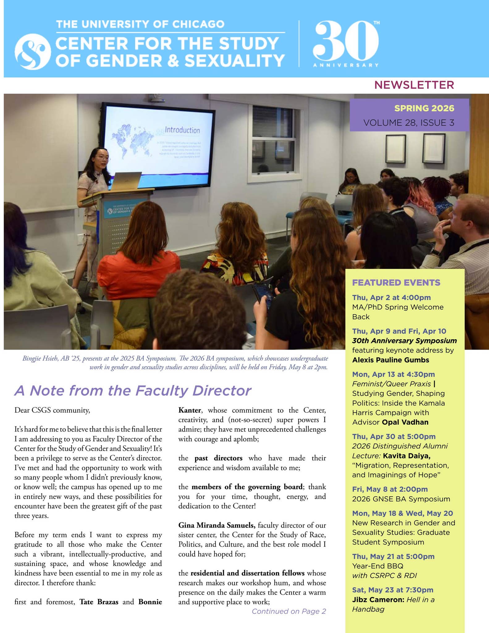 CSGS Spring 2026 Newsletter by UChicagoCSGS - Issuu