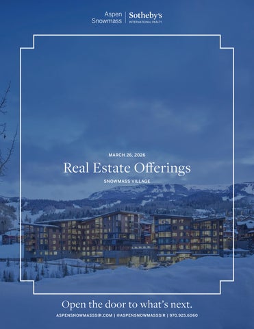 Snowmass LISTINGS 03-26-2026