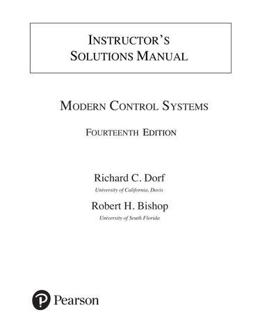 Solution Manual for Modern Control Systems, 14th edition By Richard C. Dorf