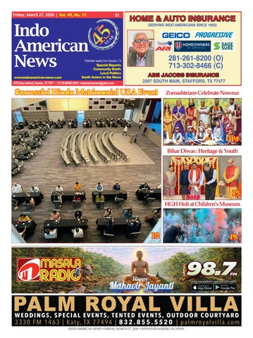 Indo-American News: March 27, 2026