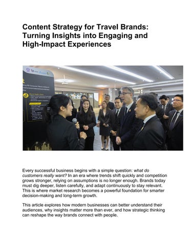 Content Strategy for Travel Brands: Turning Insights into Engaging and High-Impact Experiences